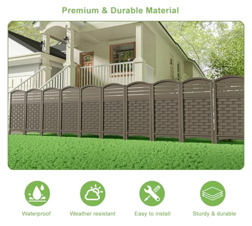 Off White 4 Panels Resin Fence Panels Kit, 45" x 22" Per Panel X77247