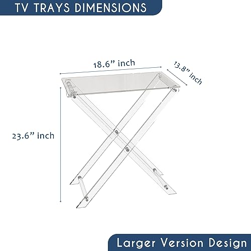 Acrylic Folding Tray Table with 2 Removable Trays C8697