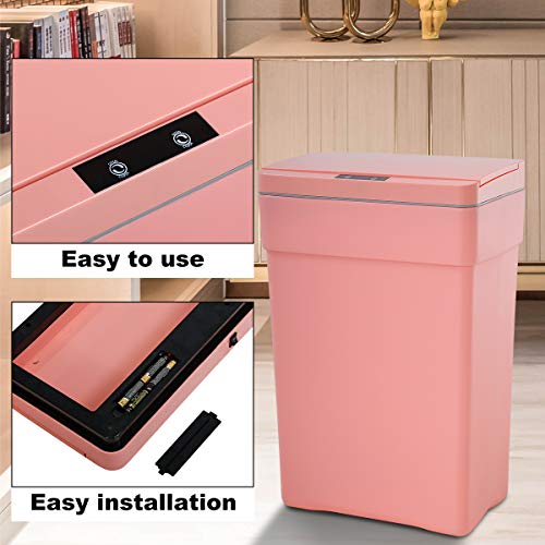13 Gallon Plastic Automatic Motion Sensor Trash Can with Lid L148