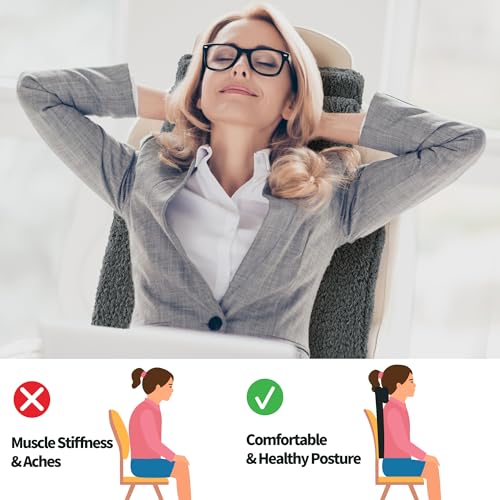Sherpa Fleece Lumbar Support Pillow with Headrest Memory Foam Recliner Chair Cushion (Grey) V880