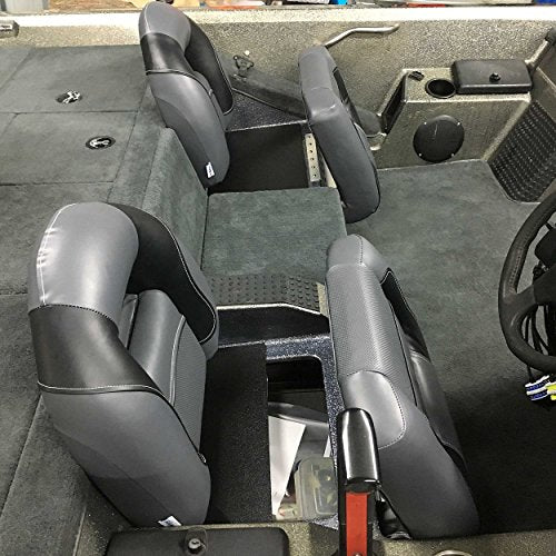 Compact Bass Boat Seats (Charcoal & Blue) X357231