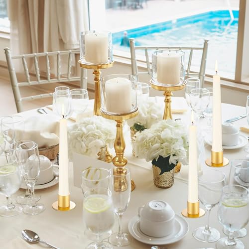 36 Pcs Gold Metal Taper Candle Holders D39541