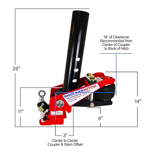Gooseneck Air Hitch & Coupler, 4" RND AnglePin 2-5/16" Ball Coupler I764520