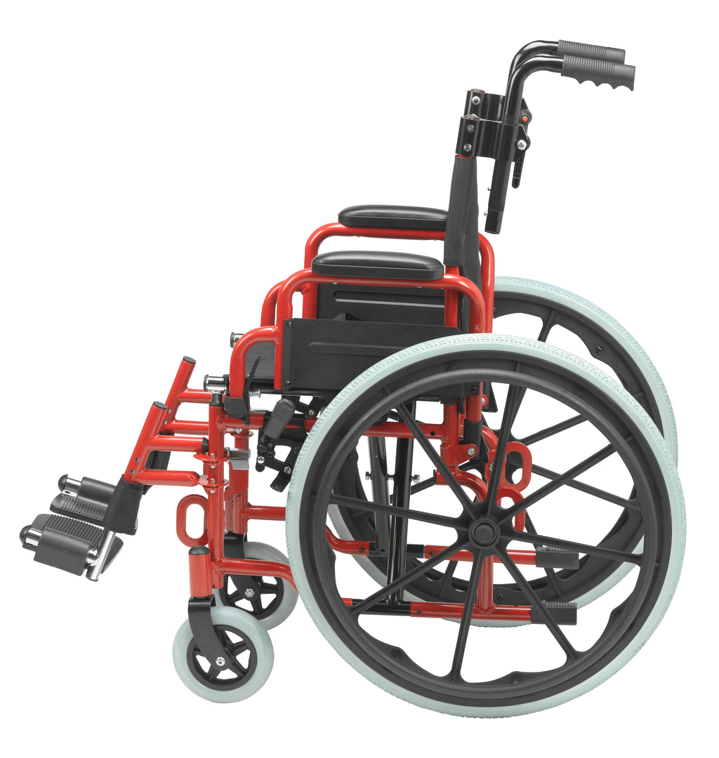 Pediatric Folding Wheelchair 12x22 Fire Truck Red U77777