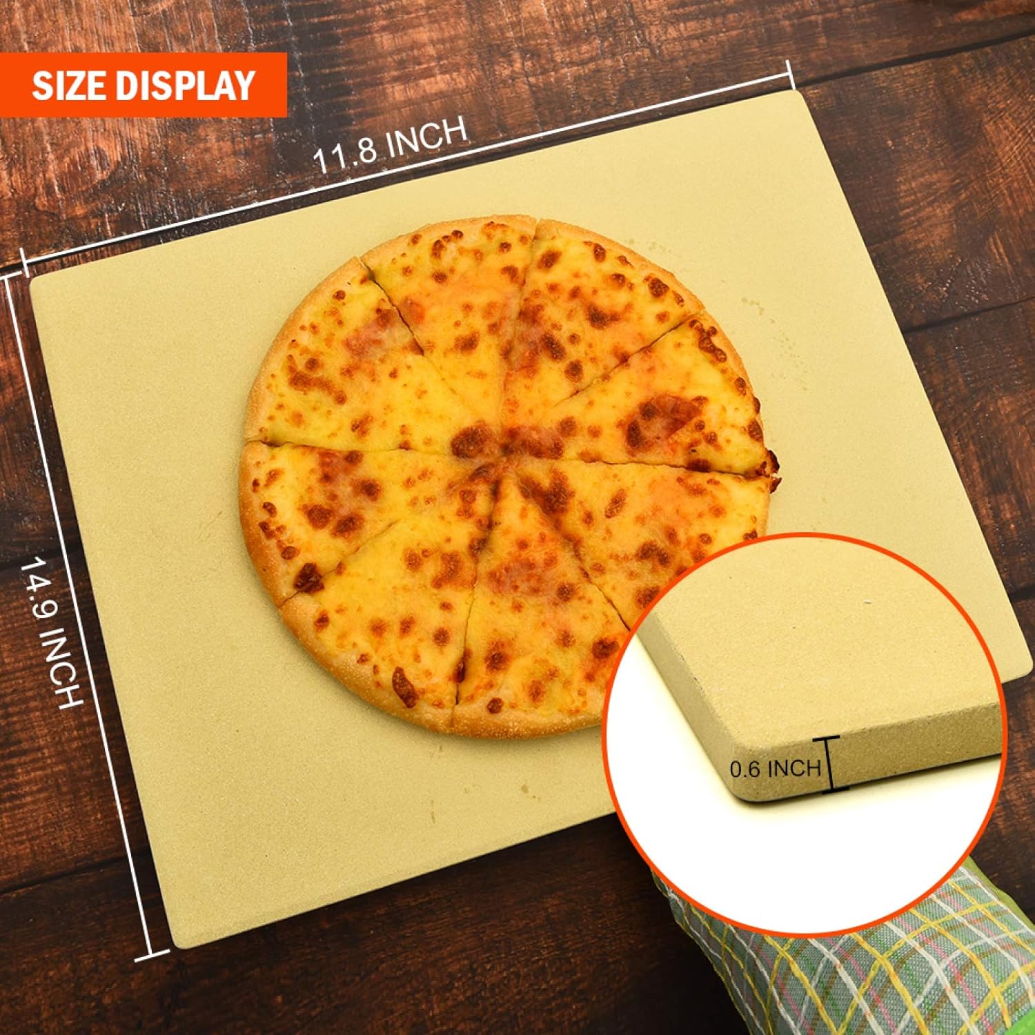 Rectangular Ceramic Baking Stone 15x12 Inch A383
