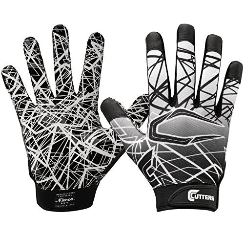 Cutters Game Day No Slip Football Gloves - Receiver Glove with High Tack Silicone Grip T134