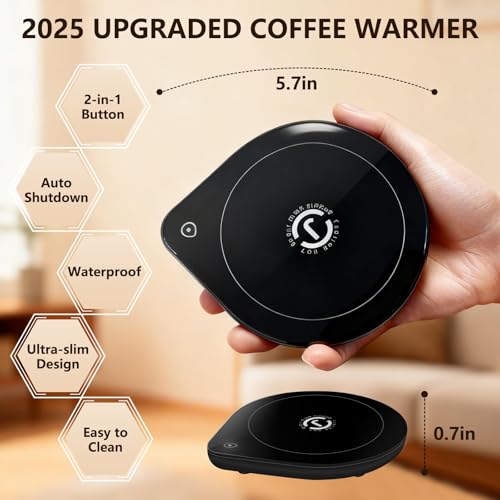 Mug Warmer with Cup Set, Electric Mug Heater with Adjustable Temperature E35158