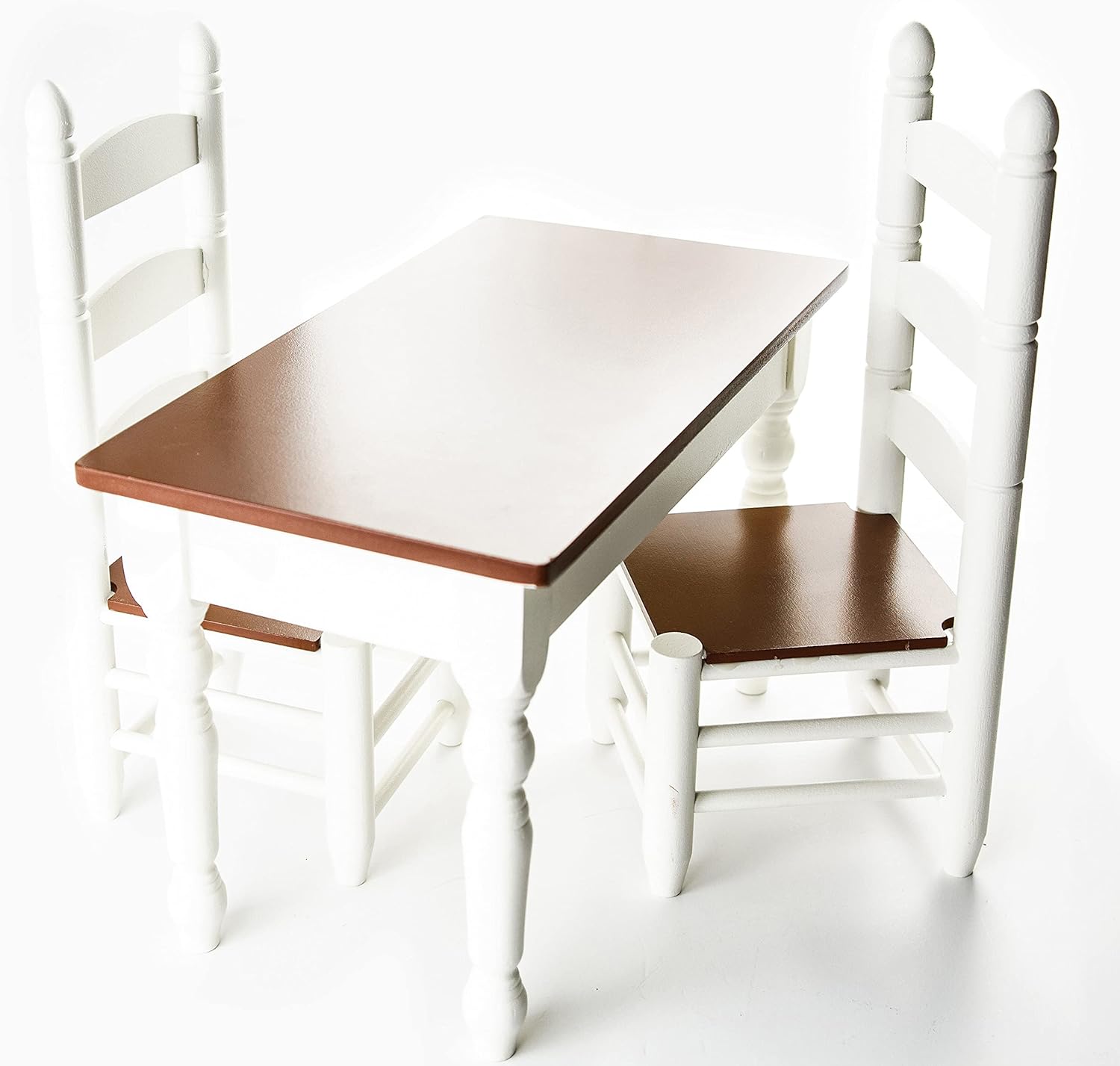 18 Inch Doll Furniture Wooden Kitchen Table and Two Chairs U7041