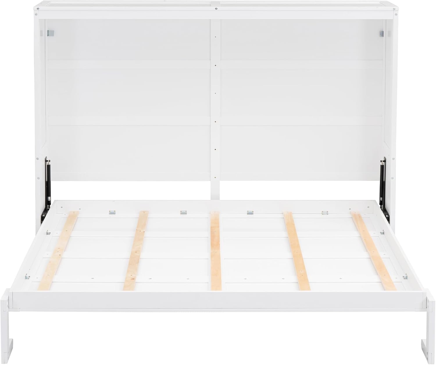 White Solid Wood Queen Size Murphy Bed L25966