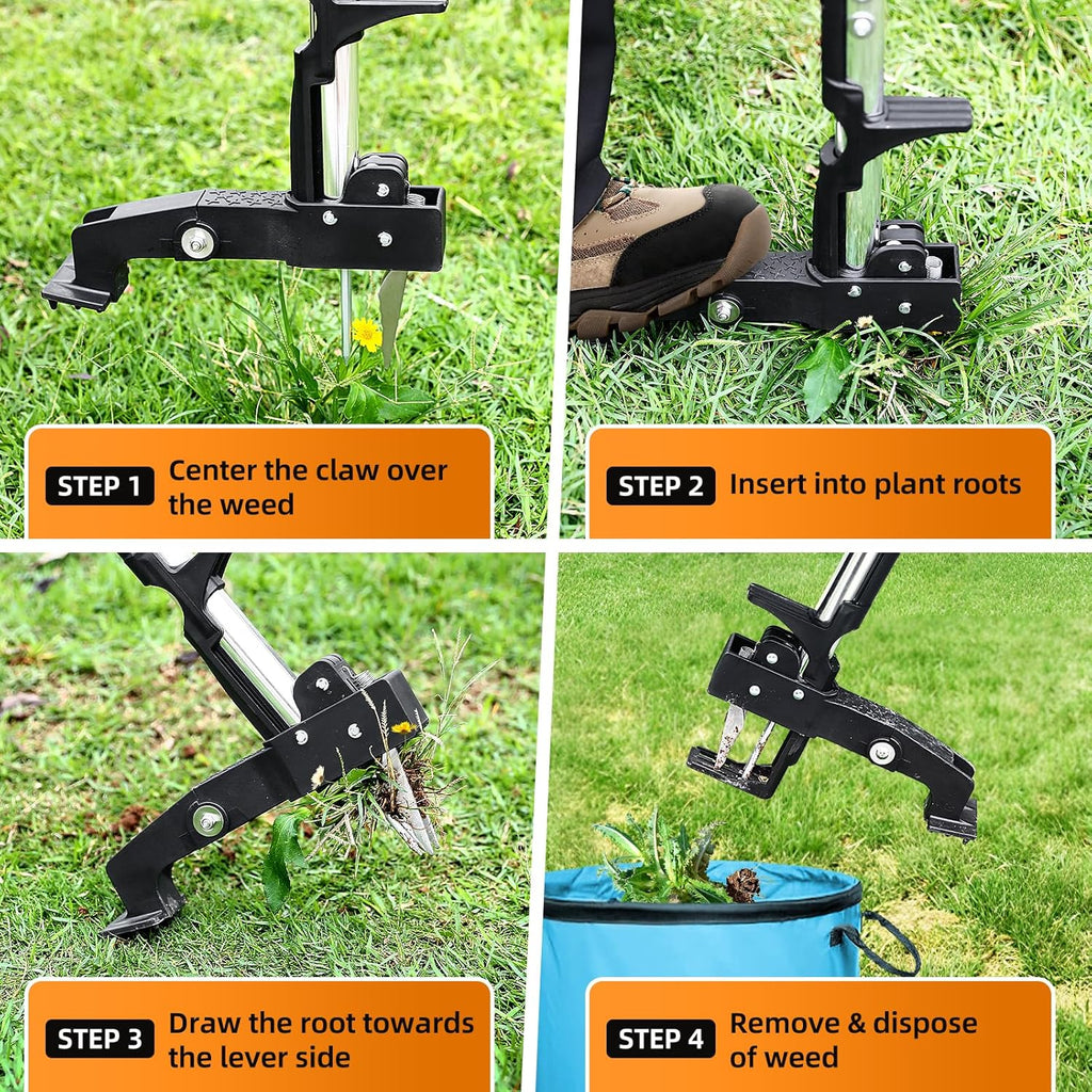 39.3" Long Handle Stainless Steel Weed Puller Tool D6305