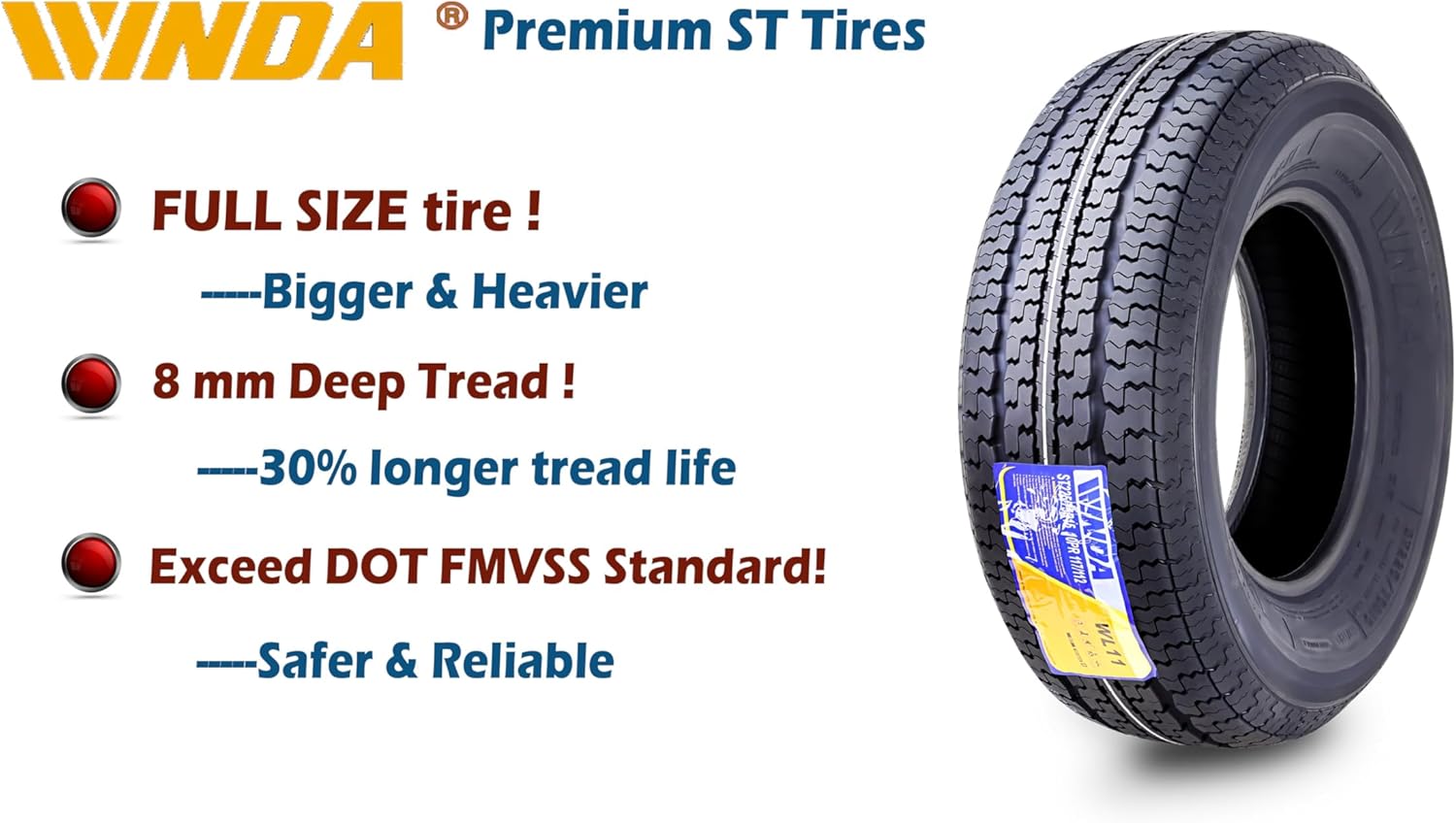 4 New Premium Trailer Tires ST 205 75R15 8-Ply Load Range D Steel Belted Radial H88278