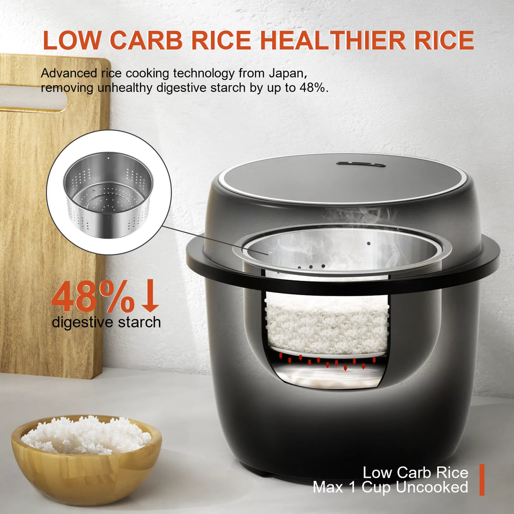 Black 3 Cup Rice Cooker with Steamer Z213