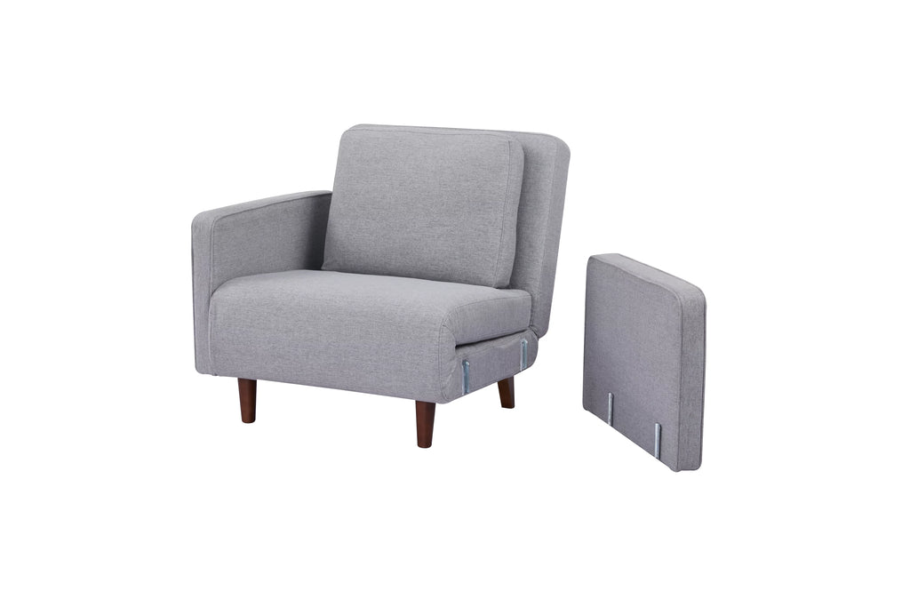 Light Gray Polyester Convertible Futon Sofa Chair O200068