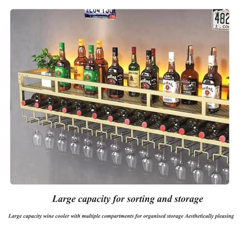 2-Layer Wall Mounted Wine Rack with LED Light U36848