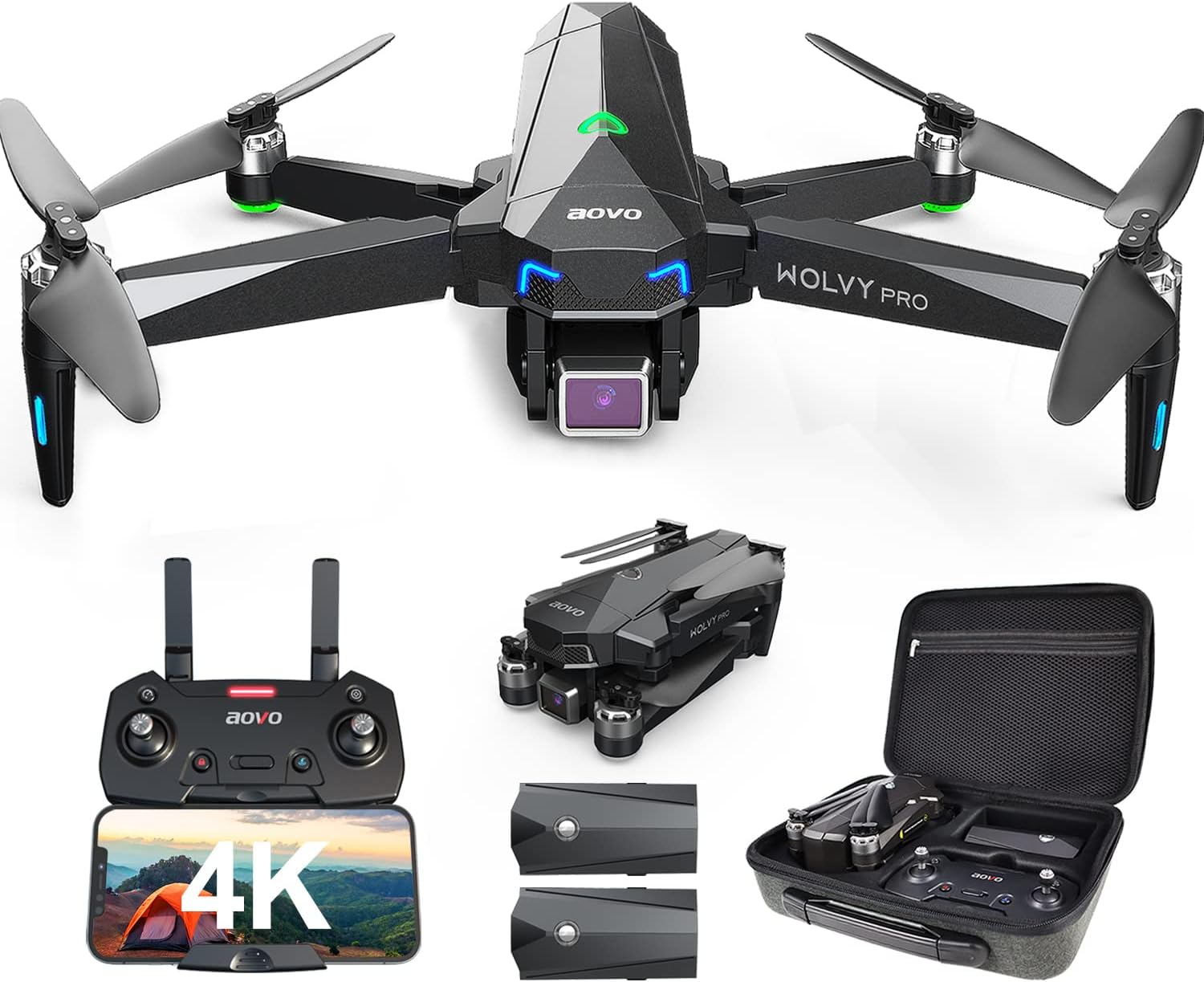 4K UHD Camera Drone with 60 Minutes Flight Time, Brushless Motor, GPS Return Home, Extra Battery R5394