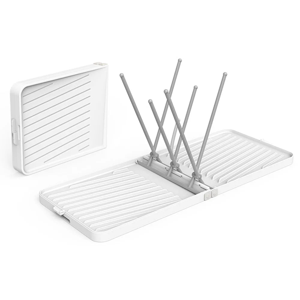 Foldable Bottle Drying Rack with Tray W1001