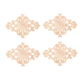 Wood Carved Appliques, 2Pcs Wooden Decorative Onlays, 15x10.5cm Y969425