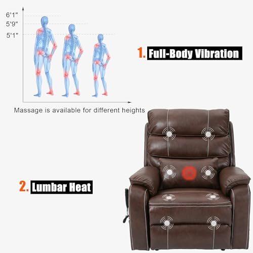 Power Lift Recliner with Massage and Heat, Dual Motor, 2 Remote Controls T7311