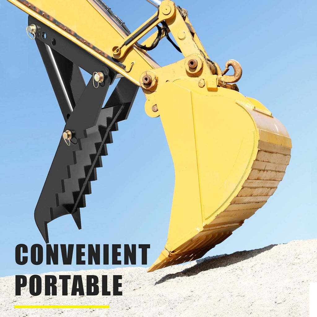 24 Backhoe Thumb, 1/2 Steel Thickness Black Steel Weld On Thumb Attachments with 12mm Bolt-On Design U741878