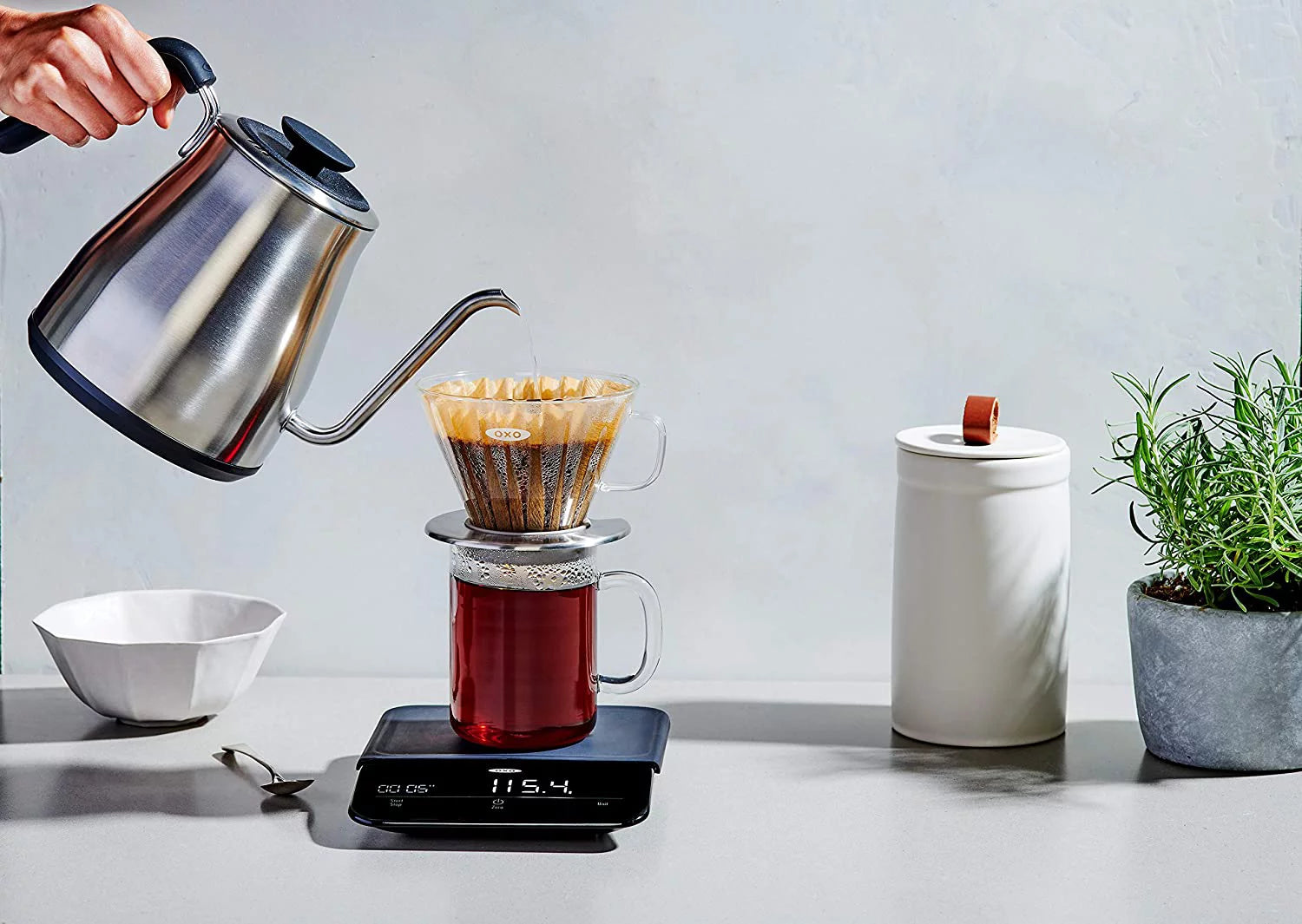 Stainless Steel 1L Adjustable Temperature Electric Gooseneck Kettle W946