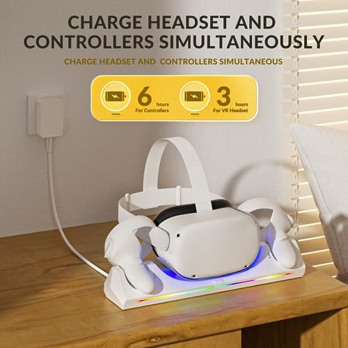 Charging Dock for VR Headset & Controllers with 2 Rechargeable 2100mAh Batteries Z29073