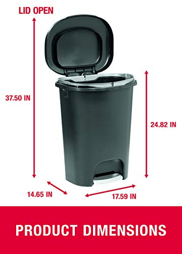 Gunmetal Blue 13 Gallon Trash Can with Lid and Stainless-Steel Pedal E3738