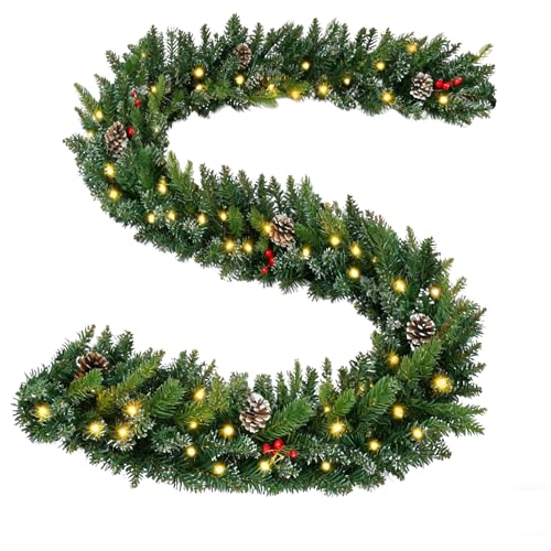 9 FT Pre-lit Christmas Garland with Lights J13126