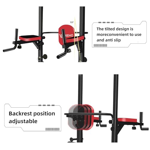 Adjustable Power Tower with Bench Pull Up Bar Dip Station M7647