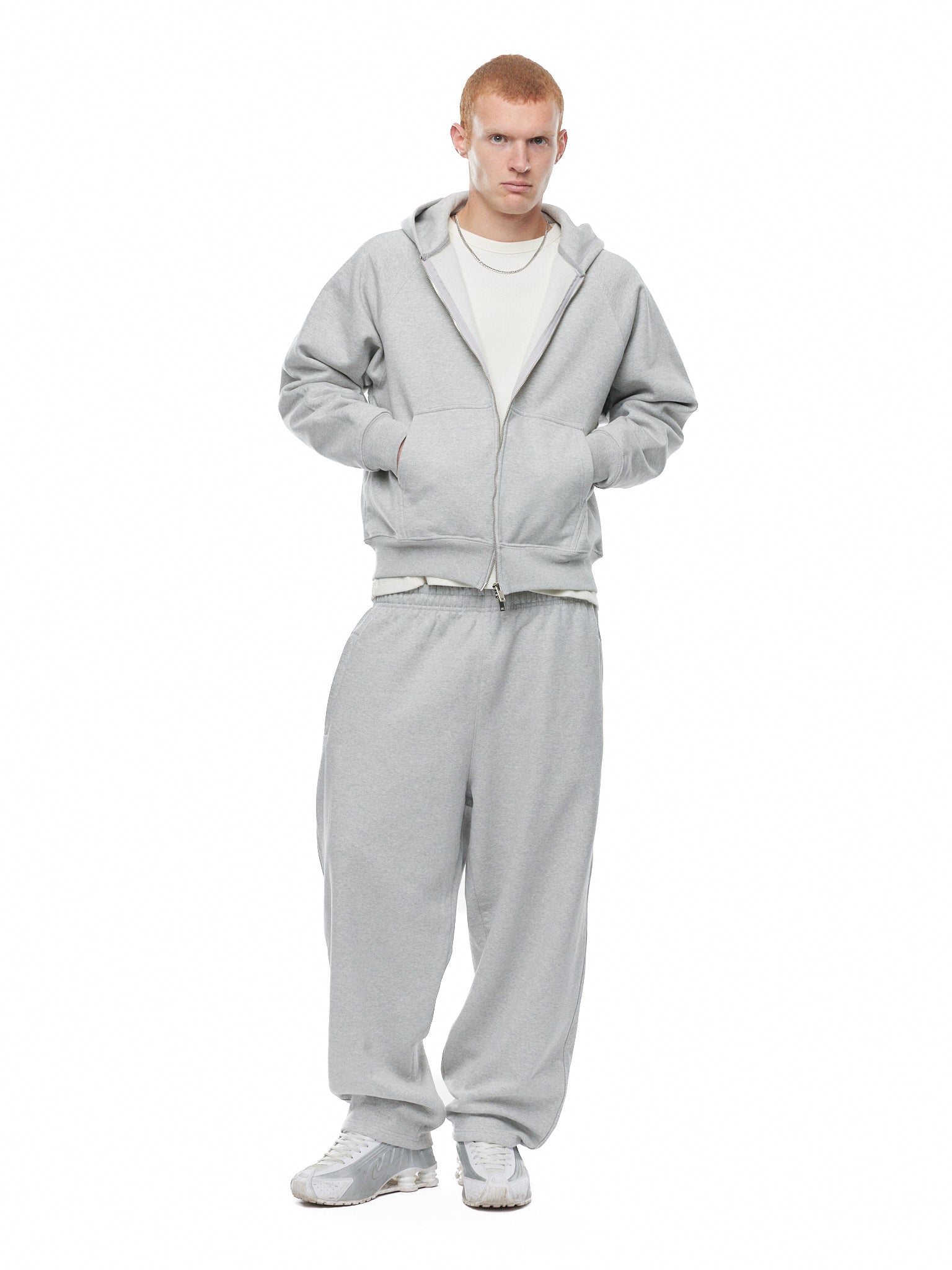 GA SIGNATURE ZIP-UP HOODIE - GREY
