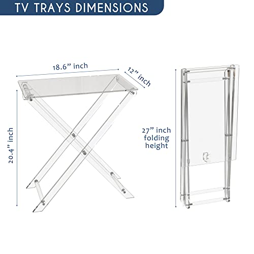 Acrylic Folding Tray Table with 2 Removable Trays C8697