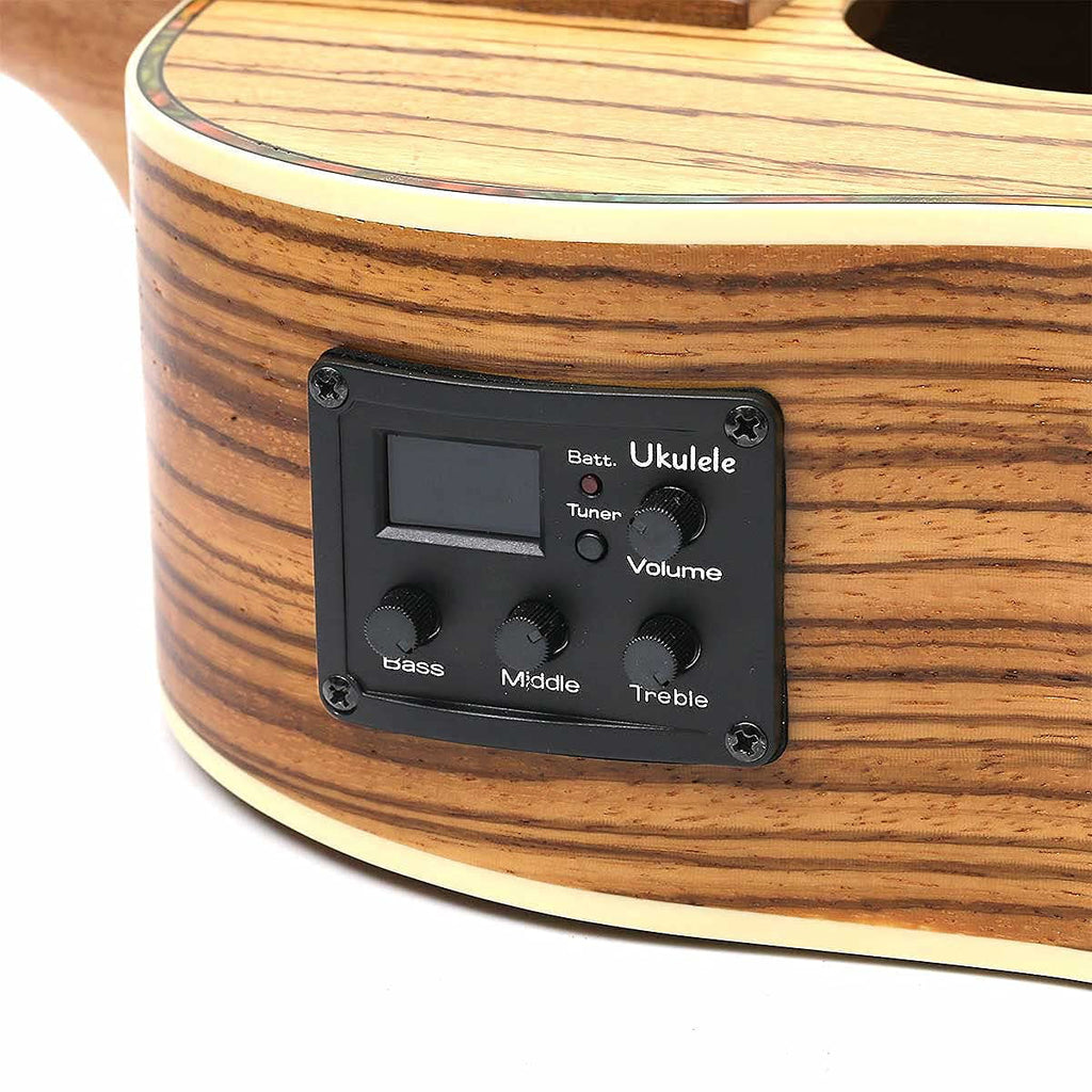 30 inch Zebra Acoustic Electric Baritone Ukulele X4316