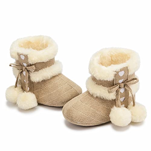 Infant Baby Plush Winter Snow Boots Ankle Side Zipper Soft Sole Boots H375100
