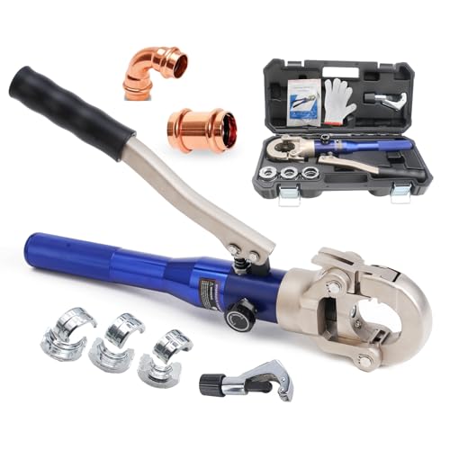 Hydraulic Copper Tube Crimping Tool with 1/2, 3/4 and 1-inch Jaw A4033