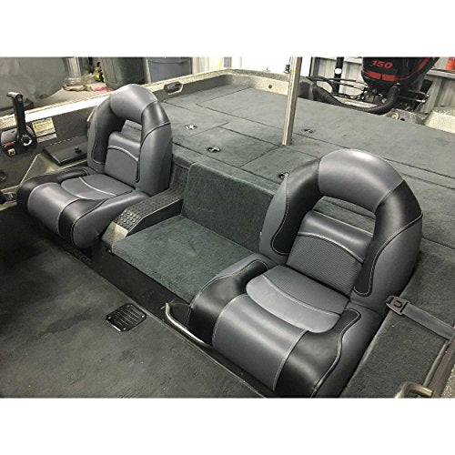 Compact Bass Boat Seats (Charcoal & Blue) X357231