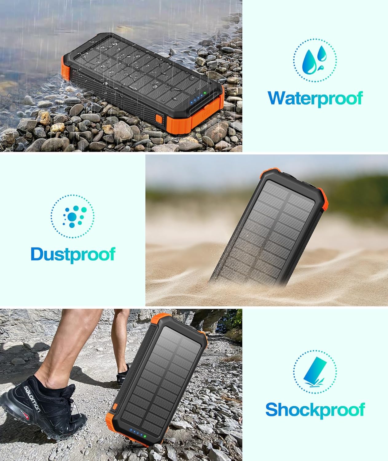 45800mAh Portable Solar Charger Power Bank with USB C X126
