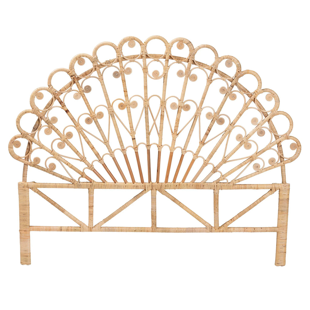 Natural Brown Rattan Queen Size Headboard U9919