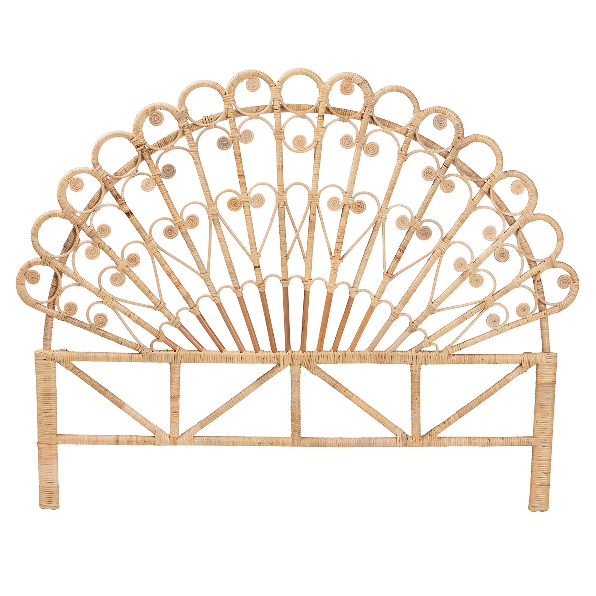 Natural Brown Rattan Queen Size Headboard U9919
