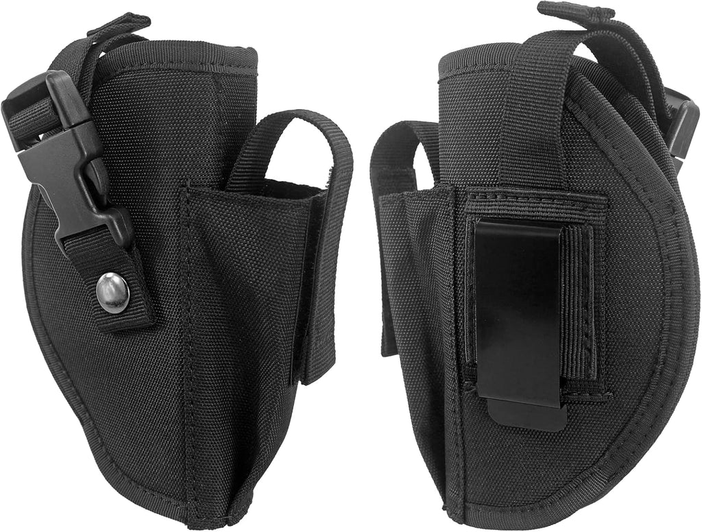 Black Tactical Belt Holster with Mag Pouch and Metal Clip V685