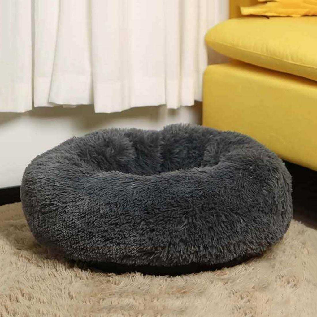 Soft Plush Round Pet Bed for Cats or Small Dogs O296966
