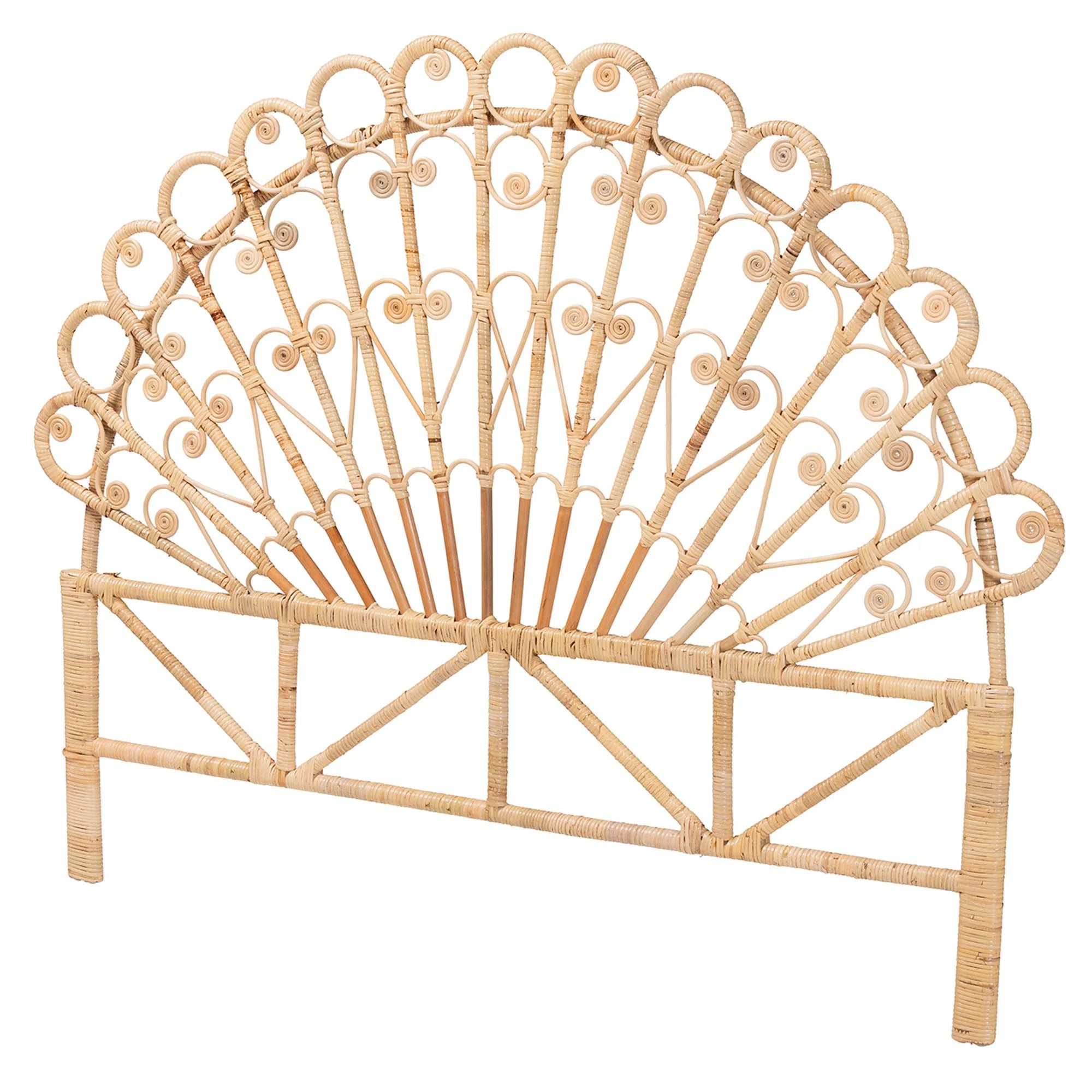 Natural Brown Rattan Queen Size Headboard U9919