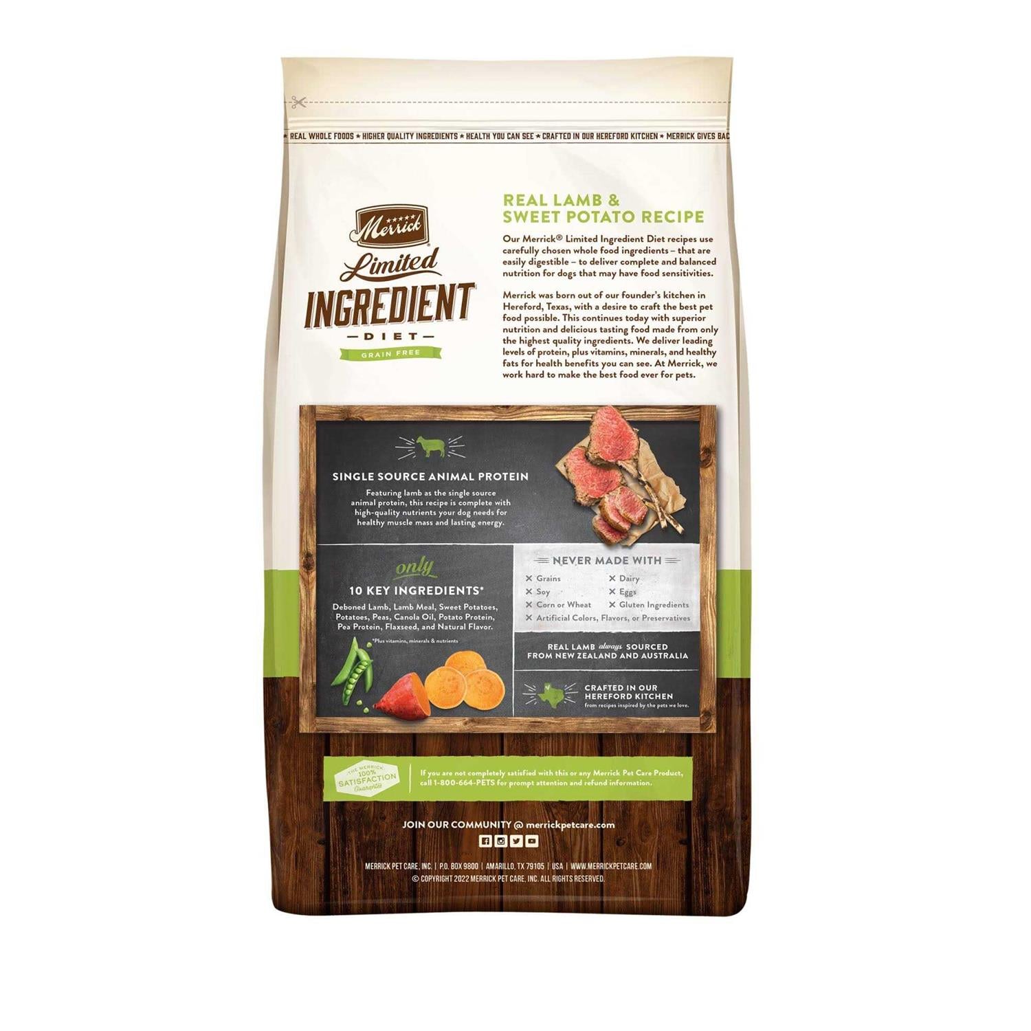 Limited Ingredient Diet Grain Free Real Lamb Sweet Potato Dry Dog Food Q976184