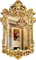 Antique Ornate Gold Wall Mirror with Resin Frame U22328