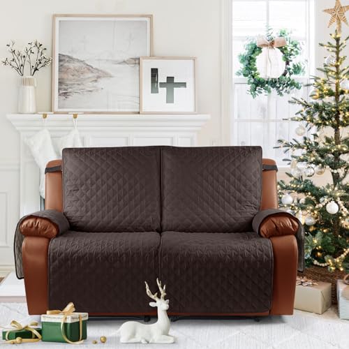 Khaki 3 Seater Recliner Sofa Cover with Elastic Straps U8194