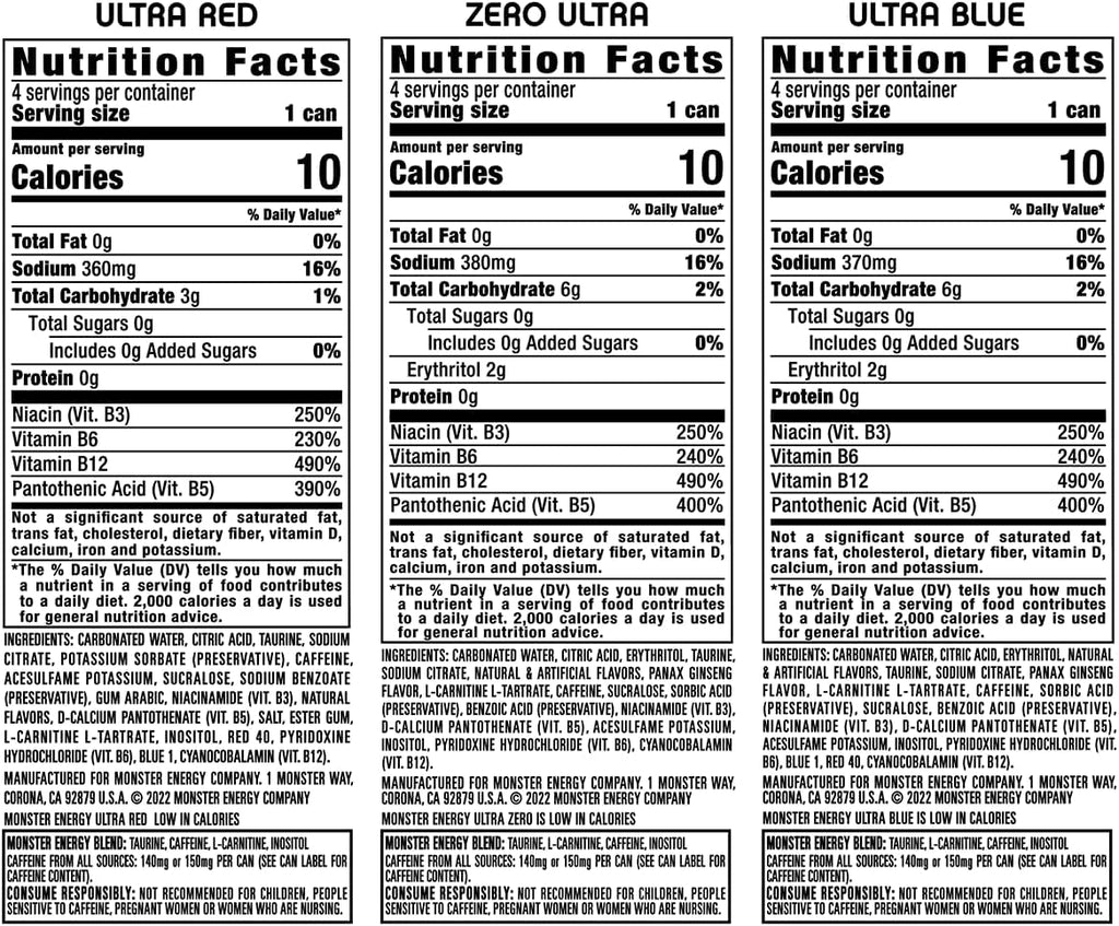 3 Flavor Variety Pack Sugar Free Energy Drink, 16 Ounce (Pack of 12) D7084