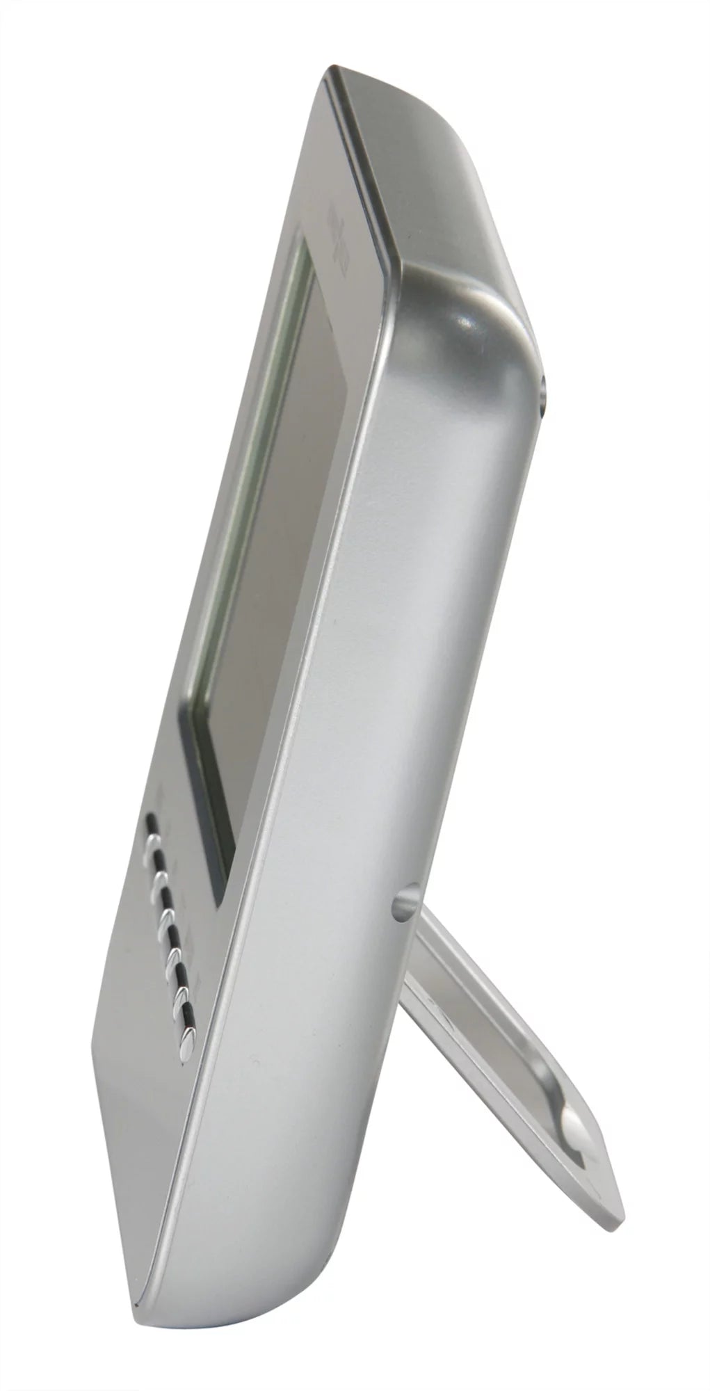 Silver Aluminum Digital Weather Table Top Clock M8294