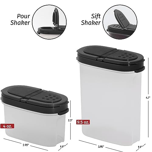 8 pk Red Clear Plastic Spice Jars with Lids X17088