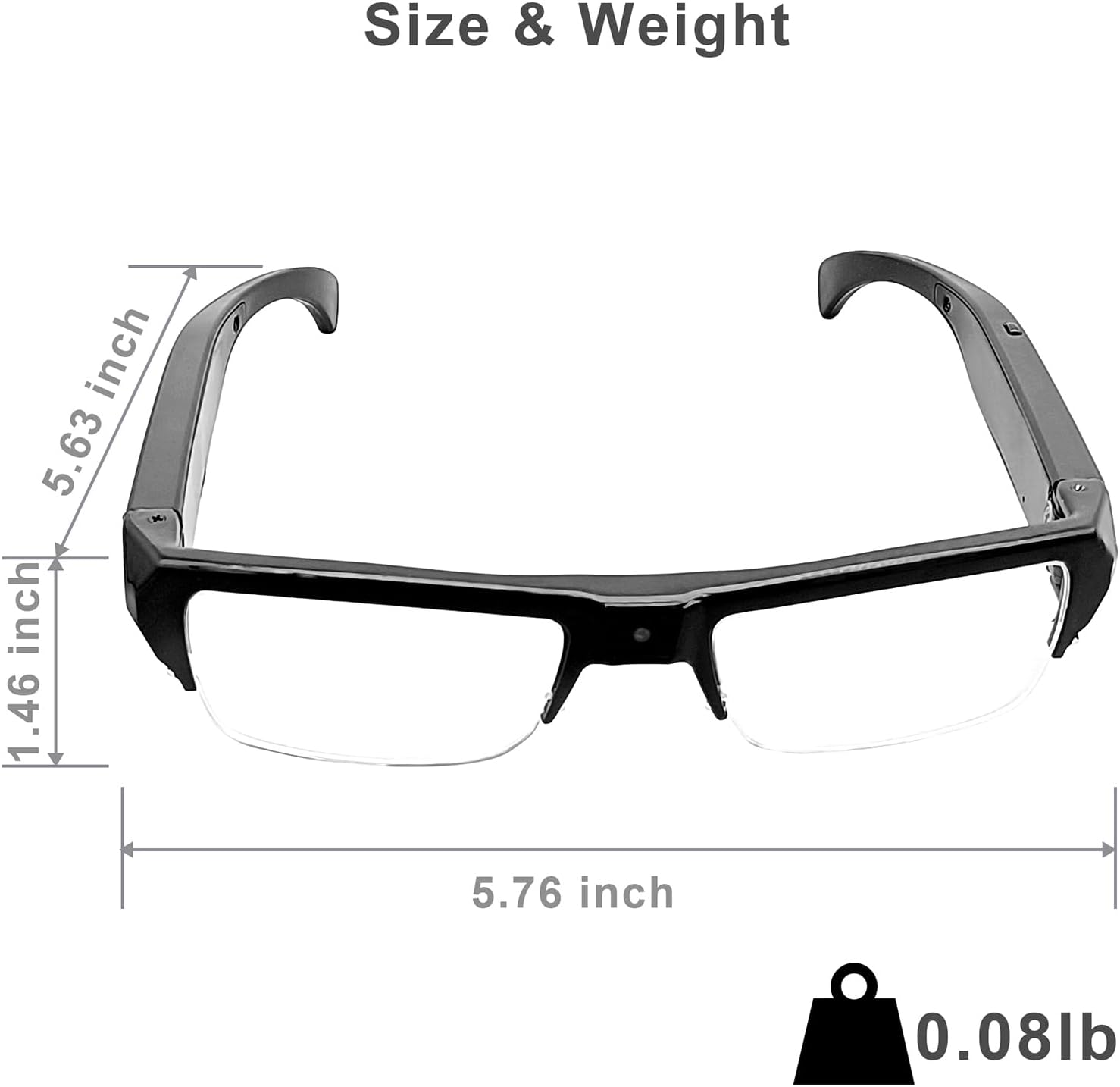 HD 1080p Video Recorder Glasses with 32G Micro SD Card Y36527