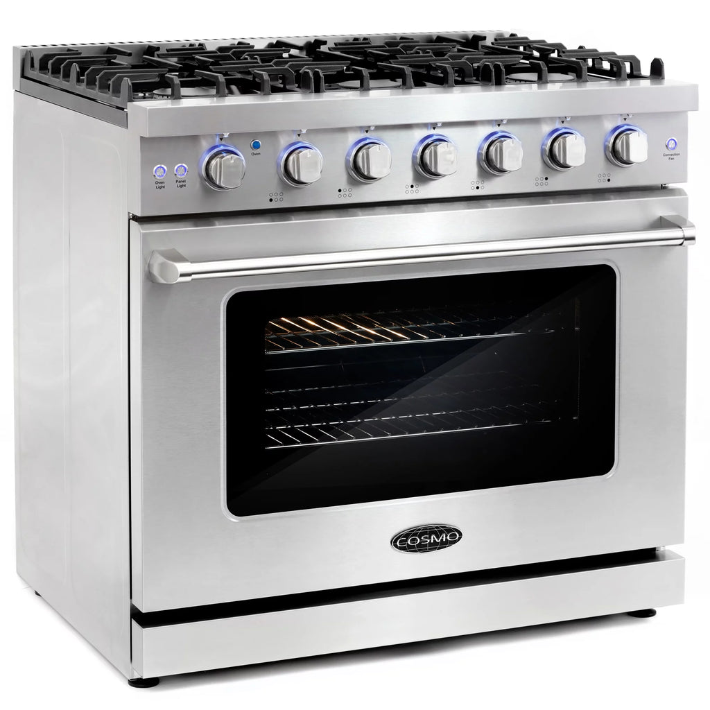 2 Piece Kitchen Appliance Package with 36" Freestanding Gas Range & 36" Island Range Hood N923261