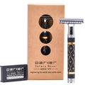65R Super Heavyweight Gray and Gold Double Edge Safety Razor & 5 Blade Refills C64072