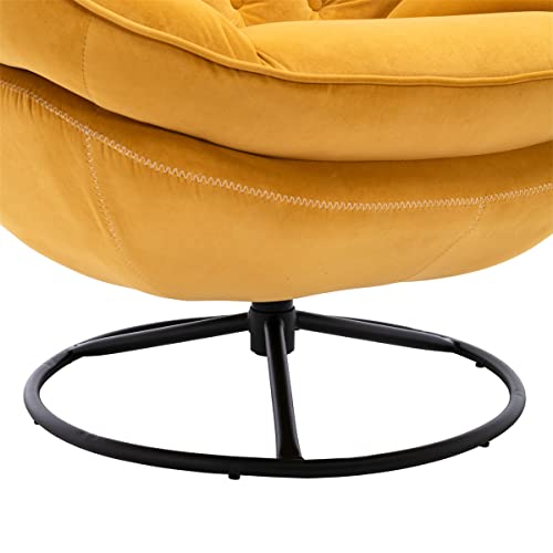 Purple Velvet Swivel Accent Chair with Ottoman Set P271341
